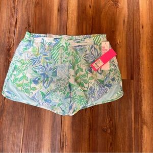 Lilly Pulitzer Ocean Trail Shorts 🌊 Beach Blue Happy- New with tags!